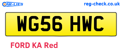 WG56HWC are the vehicle registration plates.