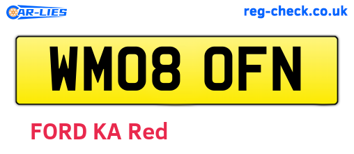 WM08OFN are the vehicle registration plates.