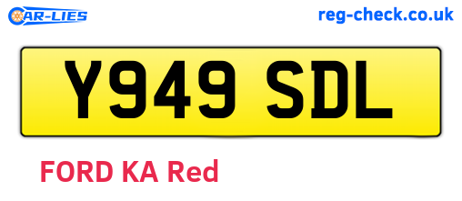 Y949SDL are the vehicle registration plates.