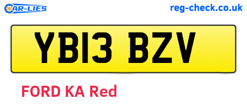 YB13BZV are the vehicle registration plates.
