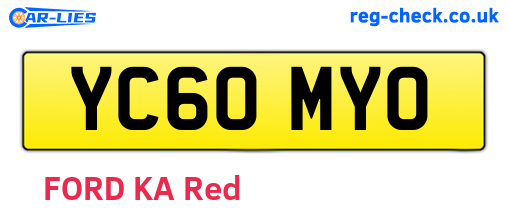 YC60MYO are the vehicle registration plates.