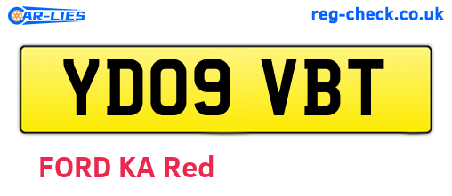 YD09VBT are the vehicle registration plates.