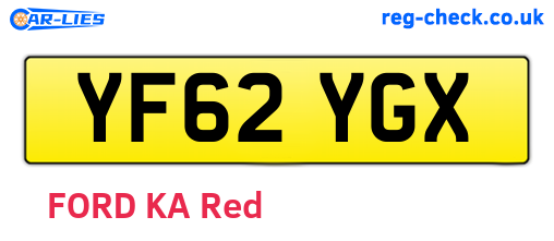 YF62YGX are the vehicle registration plates.