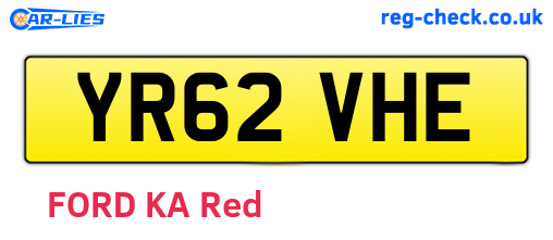 YR62VHE are the vehicle registration plates.