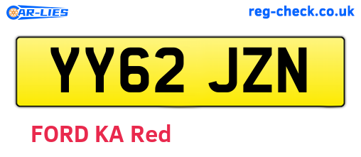 YY62JZN are the vehicle registration plates.