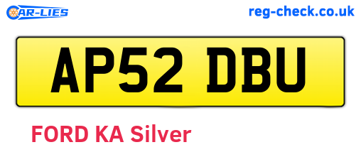 AP52DBU are the vehicle registration plates.
