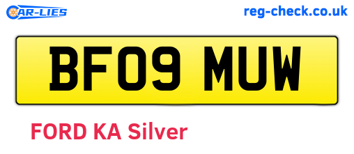 BF09MUW are the vehicle registration plates.