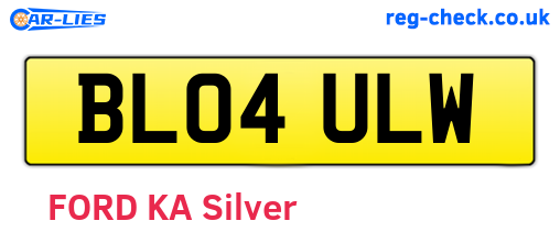 BL04ULW are the vehicle registration plates.