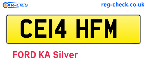 CE14HFM are the vehicle registration plates.