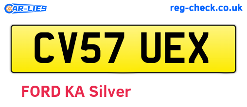 CV57UEX are the vehicle registration plates.