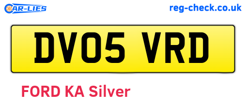 DV05VRD are the vehicle registration plates.