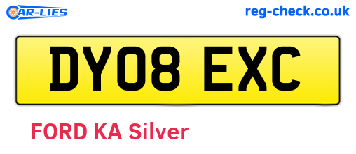 DY08EXC are the vehicle registration plates.