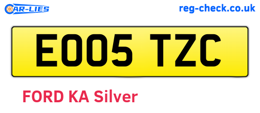 EO05TZC are the vehicle registration plates.