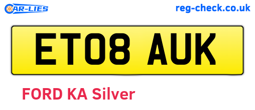 ET08AUK are the vehicle registration plates.