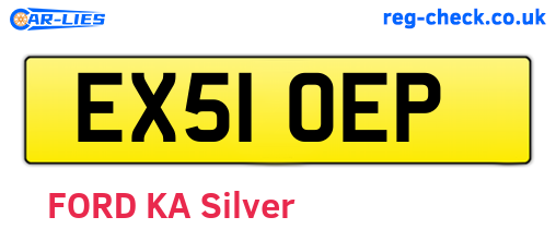 EX51OEP are the vehicle registration plates.