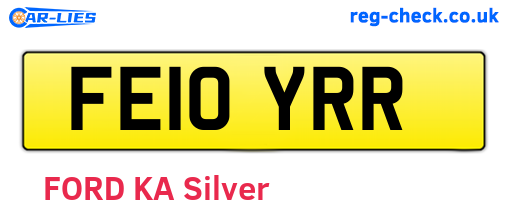 FE10YRR are the vehicle registration plates.
