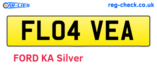 FL04VEA are the vehicle registration plates.