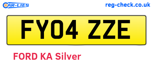 FY04ZZE are the vehicle registration plates.