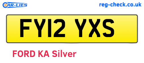 FY12YXS are the vehicle registration plates.