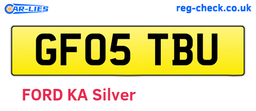 GF05TBU are the vehicle registration plates.