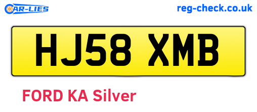 HJ58XMB are the vehicle registration plates.