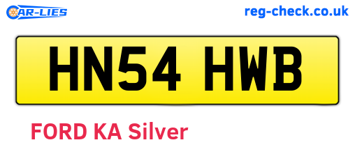HN54HWB are the vehicle registration plates.