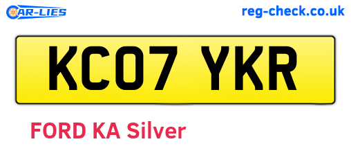 KC07YKR are the vehicle registration plates.