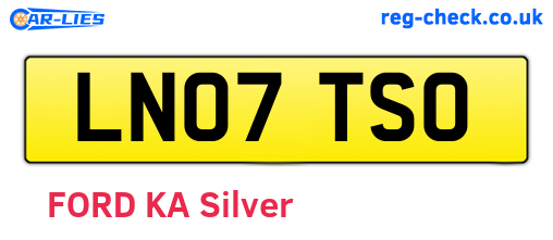 LN07TSO are the vehicle registration plates.