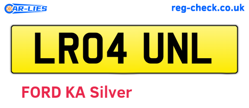LR04UNL are the vehicle registration plates.