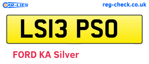 LS13PSO are the vehicle registration plates.