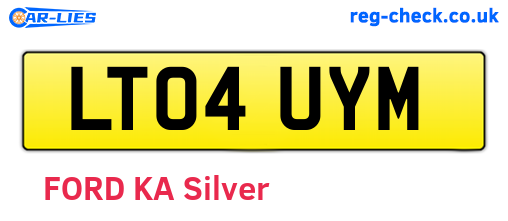 LT04UYM are the vehicle registration plates.