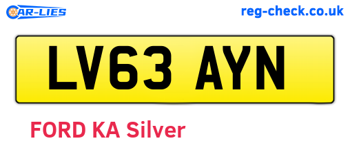 LV63AYN are the vehicle registration plates.