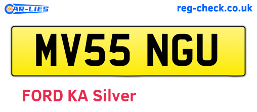 MV55NGU are the vehicle registration plates.