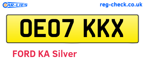 OE07KKX are the vehicle registration plates.