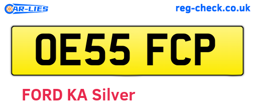 OE55FCP are the vehicle registration plates.
