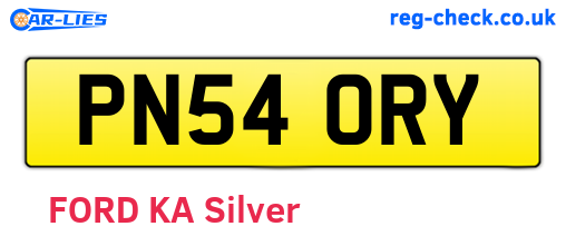 PN54ORY are the vehicle registration plates.