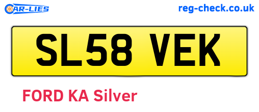 SL58VEK are the vehicle registration plates.