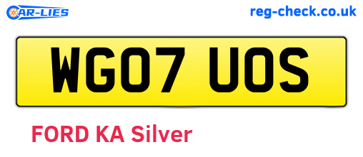 WG07UOS are the vehicle registration plates.