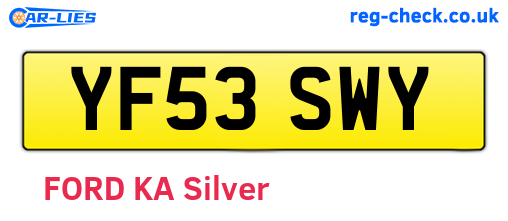 YF53SWY are the vehicle registration plates.