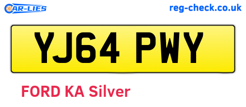 YJ64PWY are the vehicle registration plates.