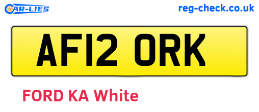AF12ORK are the vehicle registration plates.