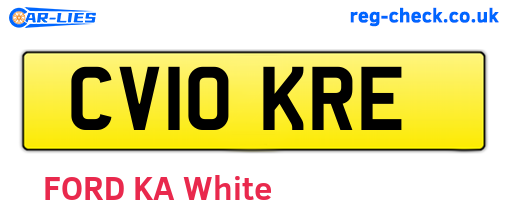 CV10KRE are the vehicle registration plates.