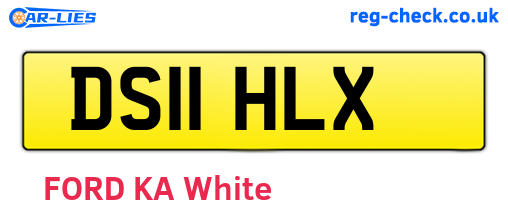 DS11HLX are the vehicle registration plates.