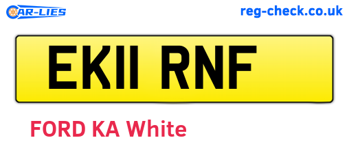 EK11RNF are the vehicle registration plates.