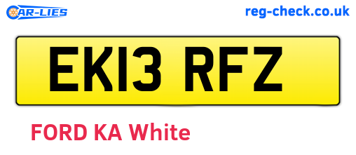 EK13RFZ are the vehicle registration plates.