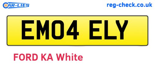 EM04ELY are the vehicle registration plates.