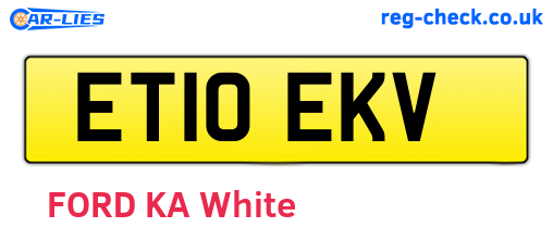 ET10EKV are the vehicle registration plates.