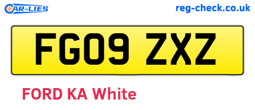 FG09ZXZ are the vehicle registration plates.