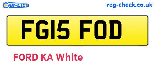FG15FOD are the vehicle registration plates.