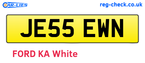 JE55EWN are the vehicle registration plates.